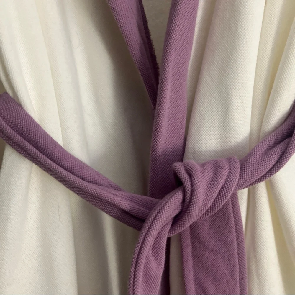 Lacoste Cream Robe with Lavender Trim - Picture 4 of 6